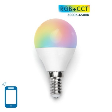 Żarówka Smart LED E14 G45 5W kulka WiFi RGB+CCT
