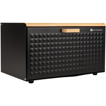 ХЛЕБНАЯ КОРОБКА ЧЕРНАЯ БОЛЬШАЯ ХЛЕБНАЯ КОРОБКА КОНТЕЙНЕР ДЛЯ ХЛЕБА СТАЛЬ ДЕРЕВО