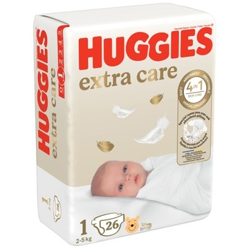 Подгузники для новорожденных HUGGIES Extra Care размер 1 (2-5кг) 5х26 шт