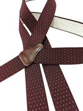 SZELKI do spodni BORDOWE POLKA DOT na guziki 2w1