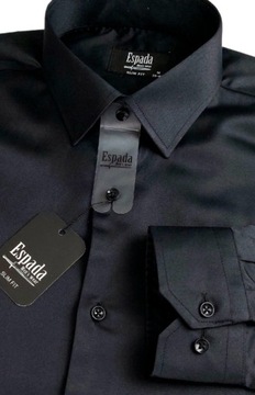 Espada Мужская рубашка черная SLIM FIT хлопок воротник XXL 45-46