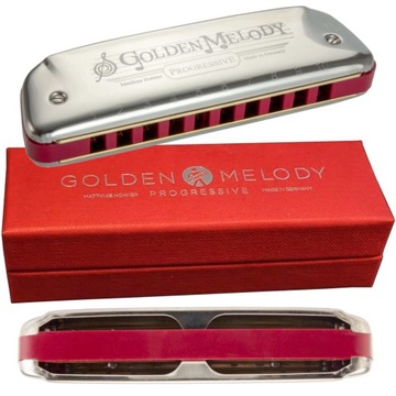 Golden Melody F-Dur - Harmonijka ustna diatoniczna seria Progressive Hohner