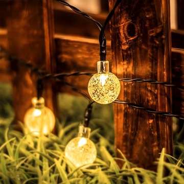 Светодиодные солнечные гирлянды Садовые световые шарики Солнечные огни 20 светодиодов 4.9м