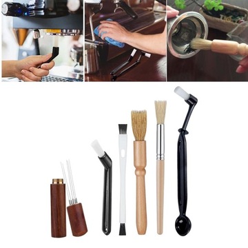 6 наборов щеток для эспрессо, очиститель щеток для кофемашины, кофемолка