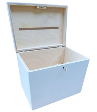 ДЕРЕВЯННАЯ КОРОБКА ДЛЯ КОНВЕРТОВ БЕЛАЯ СВАДЕБНАЯ КОРОБКА