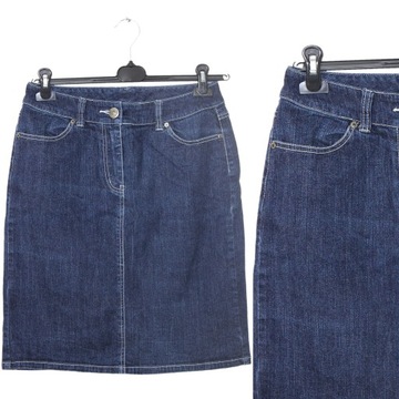 y1 Modna Jeansowa Prosta Granatowa Spódnica Jeans 40/42 L/XL