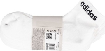 НОСКИ ADIDAS LINEAR ANKLE CUSHIONE, 3 ПАРЫ БЕЛЫЕ, размер 46-48