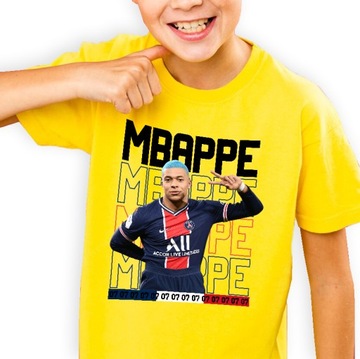 Koszulka Dziecięca Żółta Fana Piłki MBAPPE Wz 122