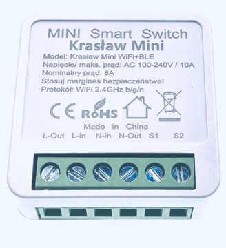 DOPUSZKOWY WŁĄCZNIK PRZEKAŹNIK WiFi Bluetooth TUYA