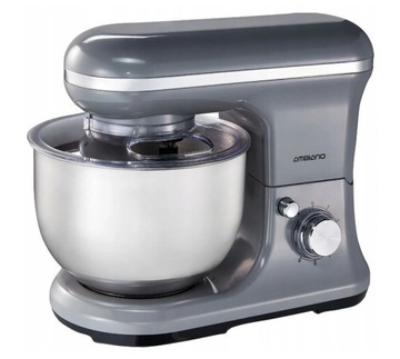 ROBOT KUCHENNY PLANETARNY MIKSER STALOWA MISA 5L 2KG SZARY 800W 6 BIEGÓW
