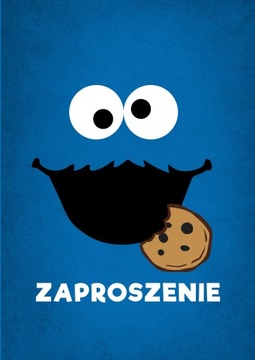 ZAPROSZENIE ZAPROSZENIA URODZINY Ciasteczkowy Potw
