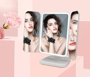 КОСМЕТИЧЕСКОЕ ЗЕРКАЛО СО СВЕТОДИОДНОЙ ПОДСВЕТКОЙ СКЛАДНОЕ ЗЕРКАЛО ДЛЯ МАКИЯЖА ПРЕМИУМ-ПРЕМИУМ