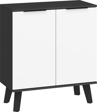 meble VENS 01 komoda 2D czarny / biały połysk