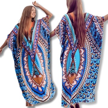 ЛЕТНЕЕ ПЛАТЬЕ ПАРЕО БОХО, ЧЕХОЛ, ДЛИННАЯ ПЛЯЖНАЯ ТУНИКА, FLEETY beach C4