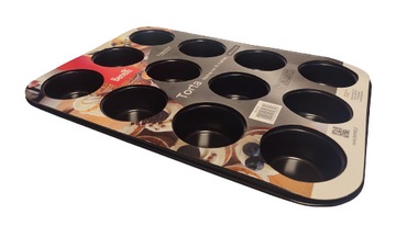 Forma do babeczek muffinek pieczenia blacha 35x26,5 cm czarna Torta 26008
