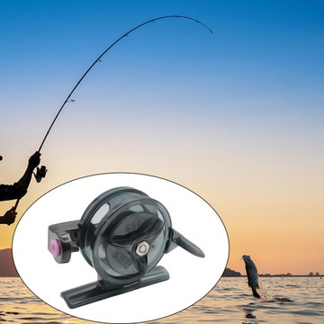Катушка для зимней рыбалки, противоскользящее колесо для зимней рыбалки, портативное, черное, S