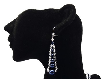 Свадебный комплект PEARLS с элементами SWAROVSKI, темно-синий
