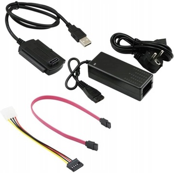 UNIWERSALNY ADAPTER USB DYSKÓW IDE 3,5'' 2,5'' SATA ATA ZASILACZ 2,5A
