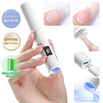 1pcs Portable LED Nail Lamp Rechargeable Quick Curing Handheld UV Light for