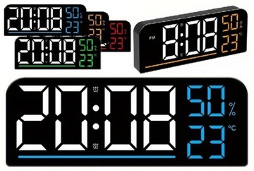 ZEGAREK ELEKTRONICZNY LED BUDZIK TEMPERATURA TIMER BIURKOWY STOŁOWY ŚCIENNY