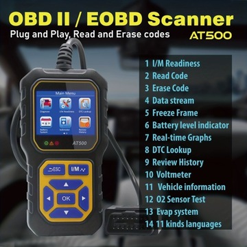 Считыватель автомобильных кодов, сканер OBD2, контрольная лампа двигателя
