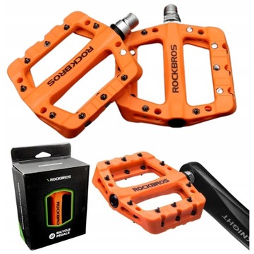 ЛЕГКИЕ ПЕДАЛИ ПЛАТФОРМЫ MTB, нейлон ROCKRBOS, высокое качество, оранжевый + бесплатно