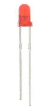 Dioda Led 3mm Czerwona 2,1V 20mA 20szt.