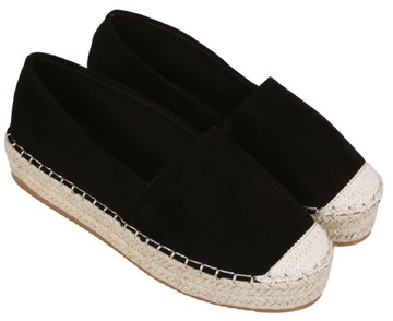 Czarne damskie espadryle na platformie VICES 37 EU