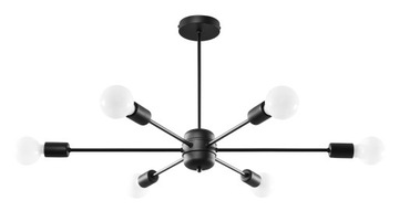 STYLOWY Żyrandol LANGO 6 czarny/stal E-27 SOLLUX