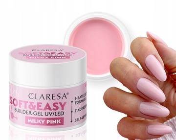 Claresa Żel budujący SOFT&EASY builder gel milky pink 45g