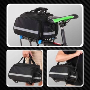 БОЛЬШАЯ ВЕЛОСИПЕДНАЯ СУМКА ДЛЯ БАГАЖНИКА, ДВОЙНОЙ СУМКА, ВОДОНЕПРОНИЦАЕМАЯ, 3 ВМЕСТИТЕЛЬНЫХ ОТДЕЛЕНИЯ