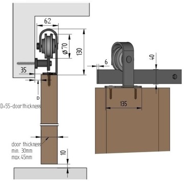 Руководство по системе раздвижных дверей ALME, черный ретро