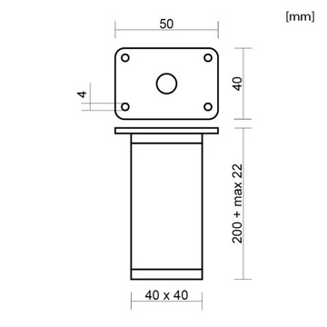 4x ЧЕРНЫЕ МЕБЕЛЬНЫЕ НОЖКИ РЕГУЛИРУЕМЫЕ НОЖКИ ШКАФА В20СМ НА 35% ДЕШЕВЛЕ
