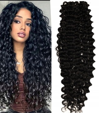 AFROLOKI WŁOSY SYNTETYCZNE KRĘCONE AFRO 45 cm do zaplatania Czarne