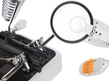 НАБОР ДЛЯ ПАЙКИ ТРЕТЬЕГО РУКА, РУЧКА-УВЕЛИЧЕНИЕ, 6 СВЕТОДИОДОВ