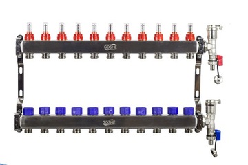 Напольный распределитель INOX стальной 11-контурный Goshe 0331.219