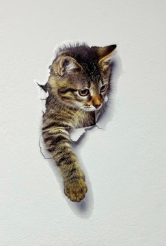 НАКЛЕЙКИ коты на стену DOOR CATS 3D набор 3 шт N10.