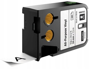 DYMO XTL Taśma winylowa vinyl 24mm 7m czarny/biały