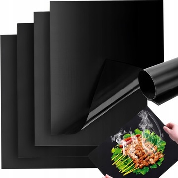 4X ТЕФЛОНОВЫЙ ПОДДОН ПРЯМОУГОЛЬНЫЙ КОВРИК ДЛЯ ГРИЛЯ МЯСНОЙ ГРИЛЬ ГРИЛЬ