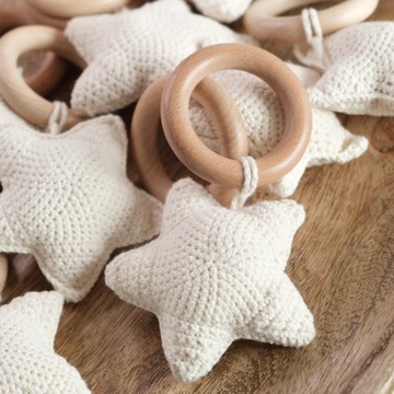 PREZENT DLA NIEMOWLAKA DZIECKA ZABAWKA GRZECHOTKA HANDMADE CHRZEST ROCZEK