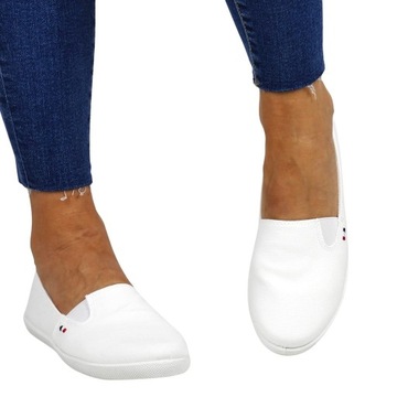 SLIP ON BUTY DAMSKIE TENISÓWKI WSUWANE BUTY SPORTOWE BIAŁE WYGODNE