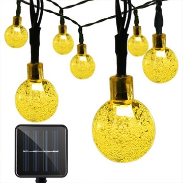 LAMPKI KULE KULKI GIRLANDA OGRODOWA SOLARNA ŚWIETLNA 20 LED NA BALKON TARAS