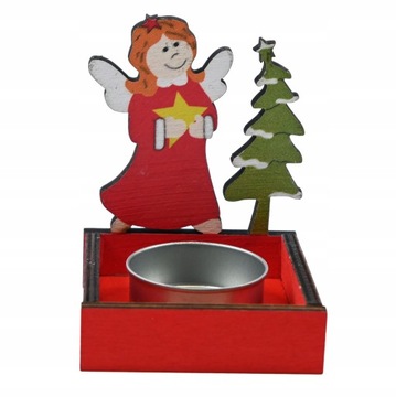 STROIK ŚWIĄTECZNA DEKORACJA DREWNIANA TEALIGHT PODSTAWKA RÓŻNE WZORY