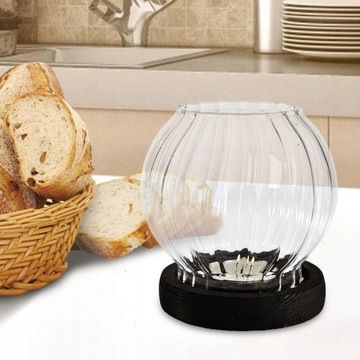 Стеклянные настольные подсвечники с белой полосой