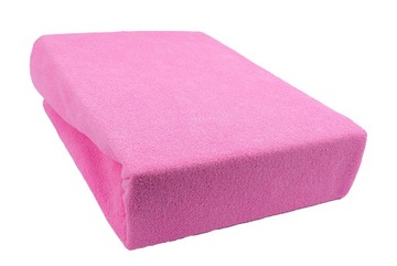 Prześcieradło frotte z gumką 90x200 róż GRUBE
