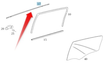 ХРОМИРОВАННАЯ НАКЛАДКА ШКИПЕРА MERCEDES B W245 ЗАДНЯЯ ЛЕВАЯ