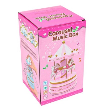 КАРУСЕЛЬ С ЛОШАДЯМИ И МУЗЫКАЛЬНОЙ ШКАТУЛКОЙ РАЗНОЦВЕТНЫЕ ОГНИ РОЖДЕСТВЕНСКИЙ ПОДАРОК