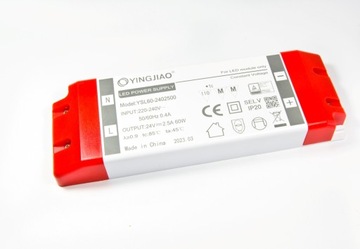 Zasilacz LED 12V - 5A - 60W stałonapięciowy