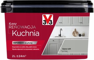 V33 FARBA EASY RENOWACJA DO KUCHNI SZARY LOFT 2L
