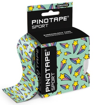 Taśma kinesio 5cm x 5m PINOTAPE SENSITIVE gwiazdy